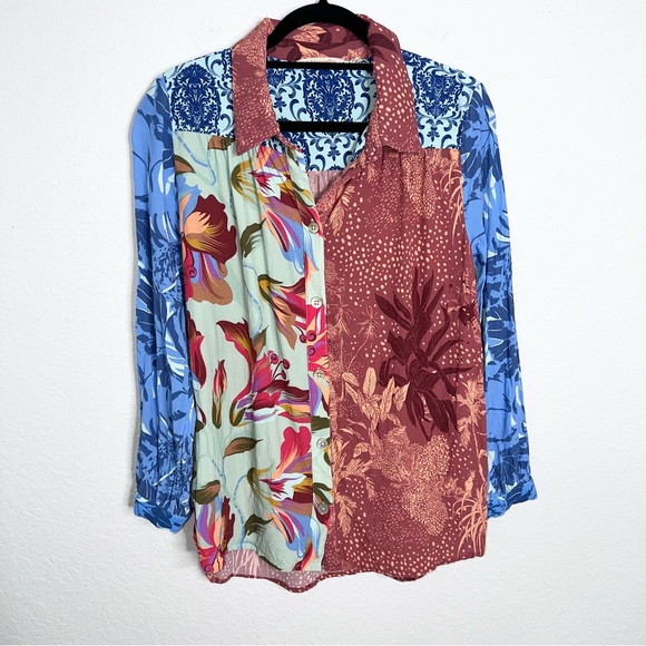 Multicolor Patchwork Women's Top - Picture 1 of 7